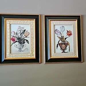 Floral prints framed